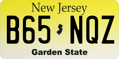 NJ license plate B65NQZ
