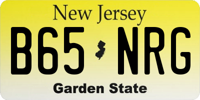 NJ license plate B65NRG