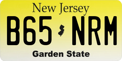 NJ license plate B65NRM
