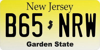 NJ license plate B65NRW