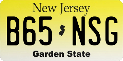 NJ license plate B65NSG