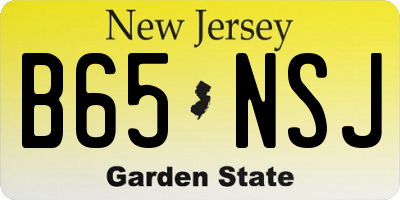 NJ license plate B65NSJ