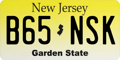 NJ license plate B65NSK