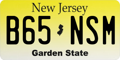 NJ license plate B65NSM