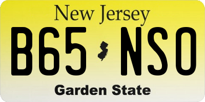 NJ license plate B65NSO
