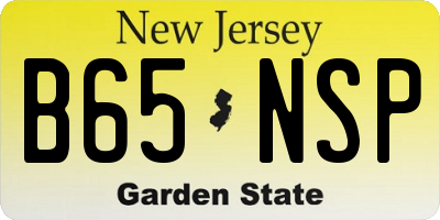 NJ license plate B65NSP