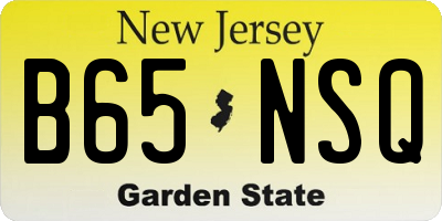 NJ license plate B65NSQ