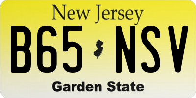 NJ license plate B65NSV