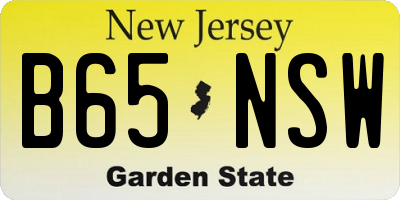 NJ license plate B65NSW