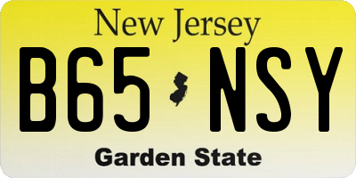 NJ license plate B65NSY