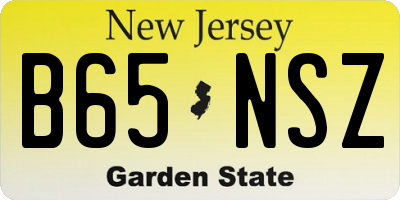 NJ license plate B65NSZ