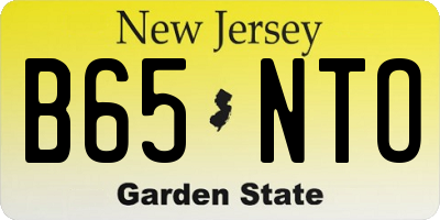 NJ license plate B65NTO