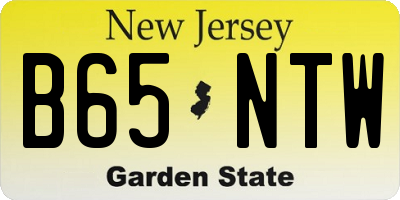 NJ license plate B65NTW