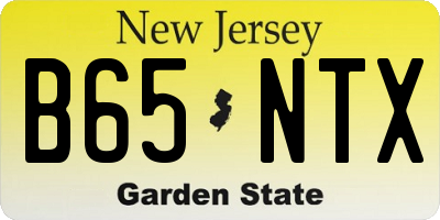 NJ license plate B65NTX