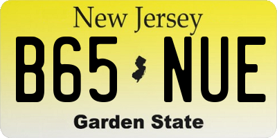 NJ license plate B65NUE