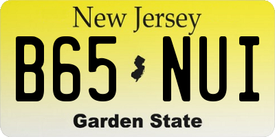 NJ license plate B65NUI