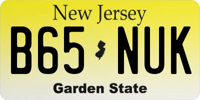 NJ license plate B65NUK