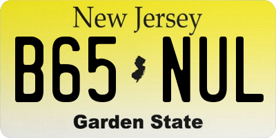 NJ license plate B65NUL