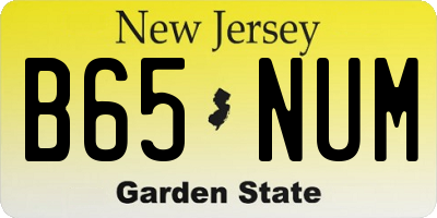 NJ license plate B65NUM