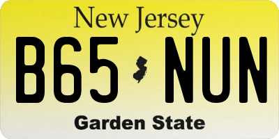 NJ license plate B65NUN