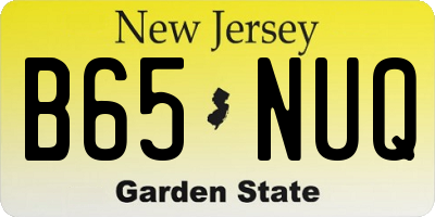 NJ license plate B65NUQ