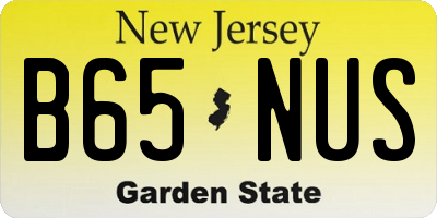 NJ license plate B65NUS
