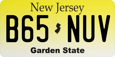 NJ license plate B65NUV