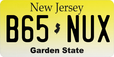 NJ license plate B65NUX