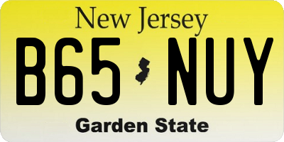NJ license plate B65NUY