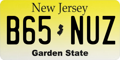 NJ license plate B65NUZ
