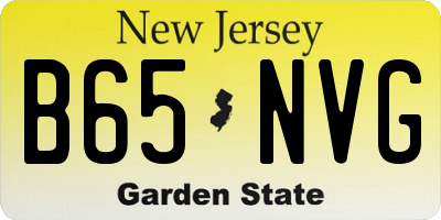 NJ license plate B65NVG