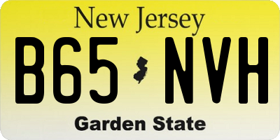 NJ license plate B65NVH