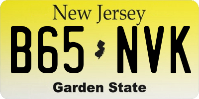 NJ license plate B65NVK