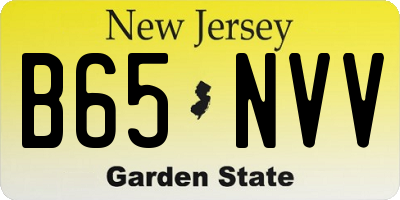 NJ license plate B65NVV