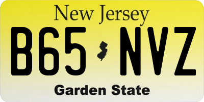 NJ license plate B65NVZ