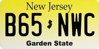 NJ license plate B65NWC