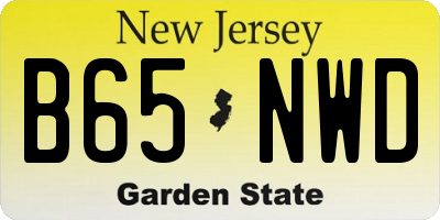 NJ license plate B65NWD