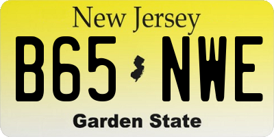 NJ license plate B65NWE