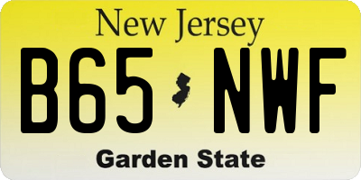 NJ license plate B65NWF