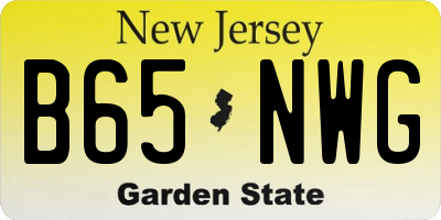 NJ license plate B65NWG