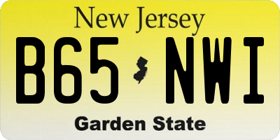 NJ license plate B65NWI