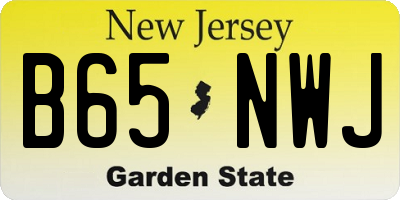 NJ license plate B65NWJ