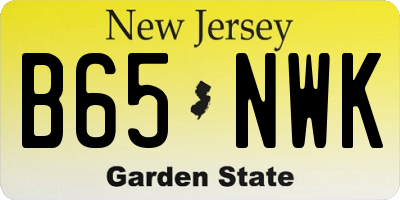 NJ license plate B65NWK