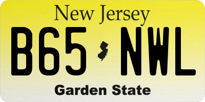NJ license plate B65NWL