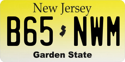 NJ license plate B65NWM
