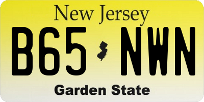 NJ license plate B65NWN