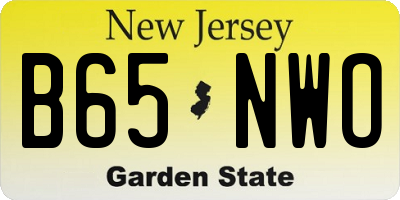 NJ license plate B65NWO