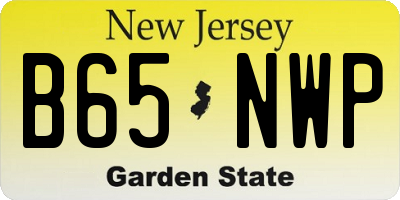 NJ license plate B65NWP