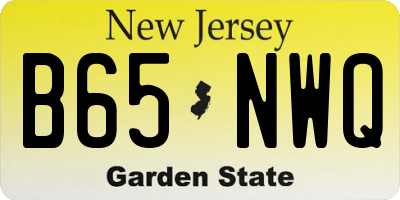 NJ license plate B65NWQ