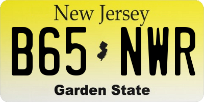NJ license plate B65NWR